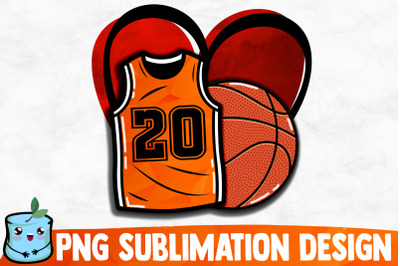 Basketball Heart Sublimation Design