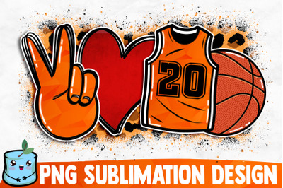 Peace Love Basketball Sublimation Design