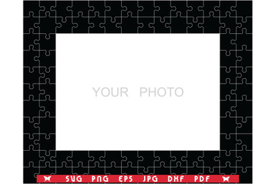 SVG, Frame of Puzzle, separate parts  digital clipart