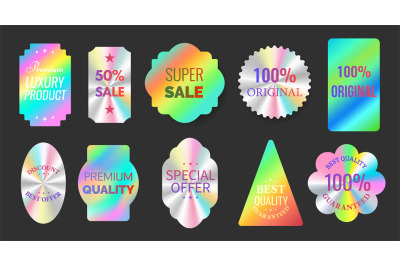 Quality hologram foil sticker labels for original products. Geometric