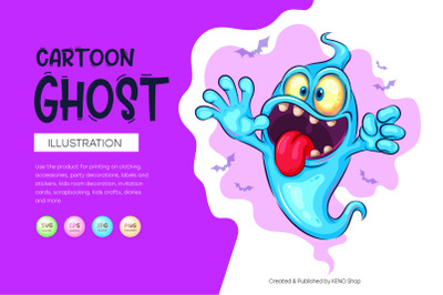 Cute cartoon ghost.