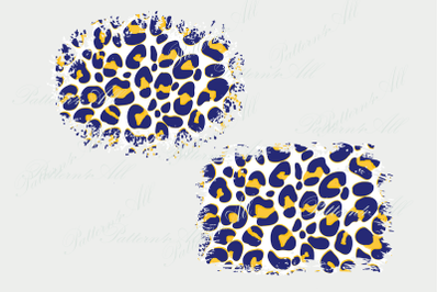 Distress Navy Cheetah Print Background,Leopard print Splatter, Navy -