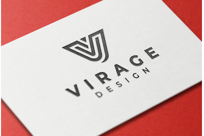 Black Logo Mockup on White Letterpress Business Card