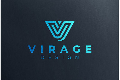 Blue Foil Logo Mockup