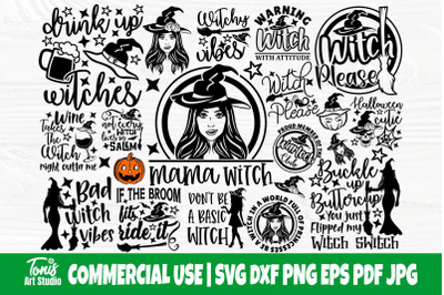 Halloween Witch SVG Bundle, Witches Svg, Png, Dxf