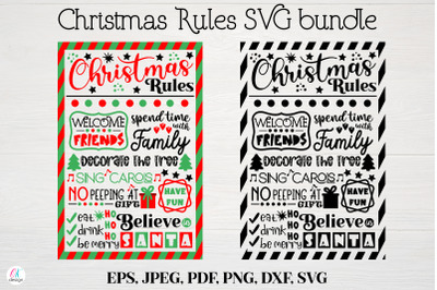 Christmas Rules SVG cut files. Christmas SVG bundle. Christmas poster.