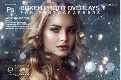 Gold overlay bokeh light &amp; Photoshop overlay