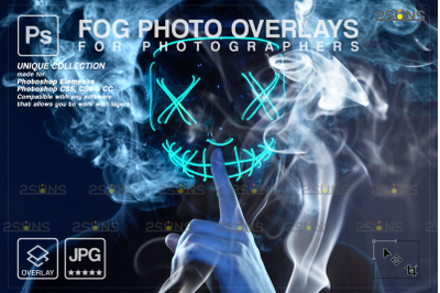 Smoke overlay &amp; Photoshop overlay: Digital smoke bomb overlay, Fog eff