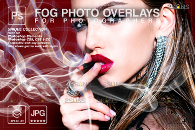 Smoke overlay &amp; Photoshop overlay: Digital smoke bomb overlay, Fog eff