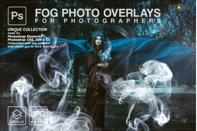 Smoke overlay &amp; Photoshop overlay: Digital smoke bomb overlay, Fog eff