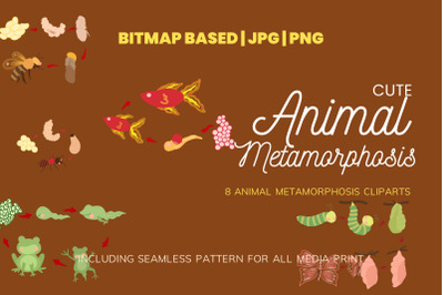 Metamorphosis 8 Clipart Plus Seamless Pattern
