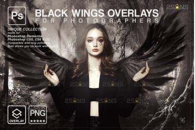 Black angel wings overlay &amp; Photoshop overlay: Angel wings png,