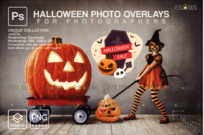 Halloween overlay &amp; Halloween pumpkin overlay: Photoshop overlay,