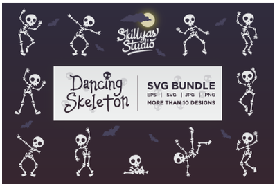 Halloween Dancing Skeleton Vector for Digital Craft