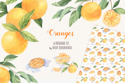 Watercolor Oranges - Botanical Set