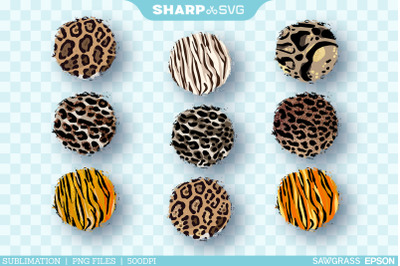 Distressed Leopard Pattern PNG | Circle Sublimation Bundle