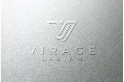 Embossed Logo Mockup on white Paper