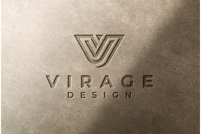 Engraved Logo Mockup with shadow