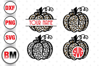 Pumpkin Leopard Monogram SVG&2C; PNG&2C; DXF Files