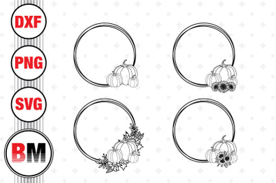 Pumpkin Circle Floral SVG&2C; PNG&2C; DXF Files