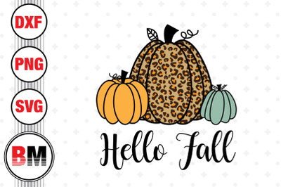 Hello Fall Pumpkin SVG&2C; PNG&2C; DXF Files