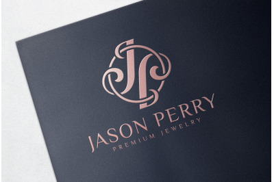 Rose Gold Foil logo Mockup on black Paper Card