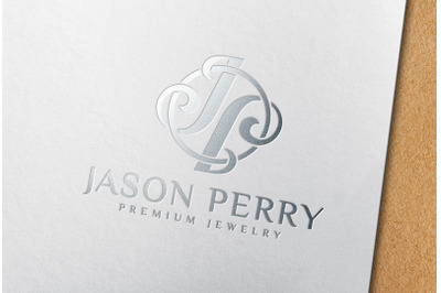 Silver Foil Logo Mockup on White Paper Card