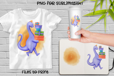 Dino party sublimation. Design for printing
