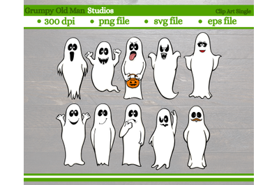 funny ghosts making various funny faces