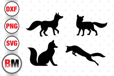 Fox Silhouette SVG, PNG, DXF Files
