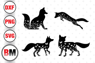 Fox Floral SVG, PNG, DXF Files
