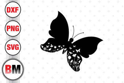 Butterfly Floral SVG&2C; PNG&2C; DXF Files