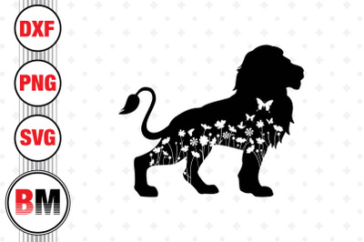 Lion Floral SVG, PNG, DXF Files