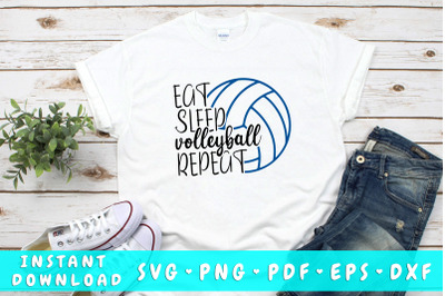 Eat sleep volleyball repeat SVG