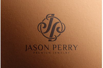 Debossed Black Logo Mockup on Brown Paper