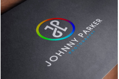 Full Color Logo Mockup on Black Paper Card