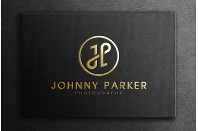 Gold Foil Logo Mockup on Textured Black Card