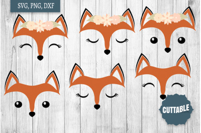 Fox Face SVGs, Fox Faces SVG, Cute little foxes cutting files