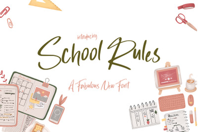 School Rules (School Fonts, Script Fonts, Calligraphy Fonts)