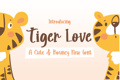 Tiger Love Font (Cute Fonts, Kids Fonts, Playful Fonts)