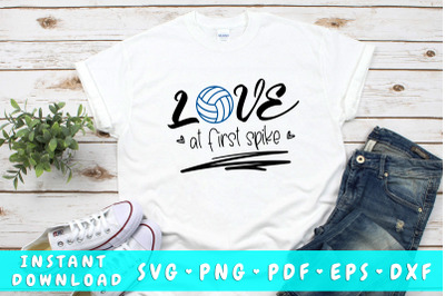 Love at first spike volleyball SVG