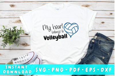 My heart belongs to volleyball SVG