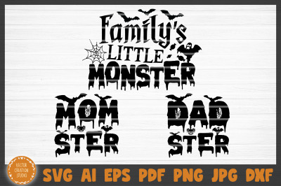 Family&#039;s Little Monster Bundle Halloween SVG Cut File