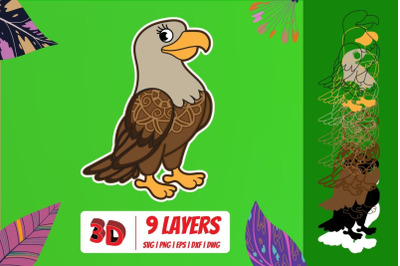 3D Eagle SVG Cut File