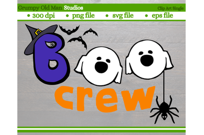 boo crew composed of ghost and witches hat | Halloween design