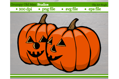 pair of jack o lantern pumpkins | Halloween design