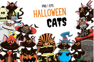 Halloween Cats Clipart