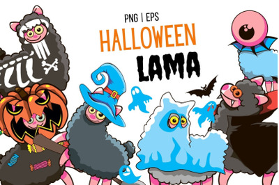 Halloween Lama Clipart