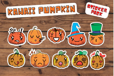 Kawaii Pumpkin Stickers
