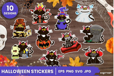 Halloween Cat Stickers